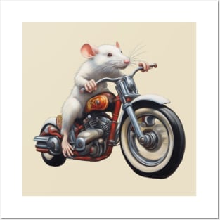 White  Rat on wheels Posters and Art